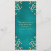 Aquamarine und Gold indische Menükarten (Rückseite)