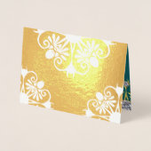 Aquamarine und Gold Mandala Indische Hochzeitseinl Folienkarte (Vorderseite)