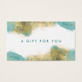 Aquamarine und Gold moderne Art Liquid Ink Gift Ca (Vorderseite)