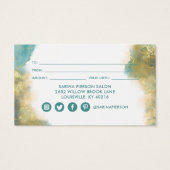 Aquamarine und Gold moderne Art Liquid Ink Gift Ca (Rückseite)