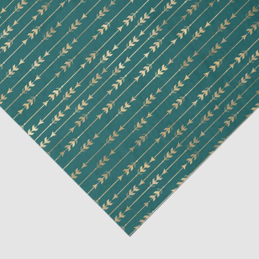 Aquamarine und Gold-Pfeile Seidenpapier (Ausschnitt)