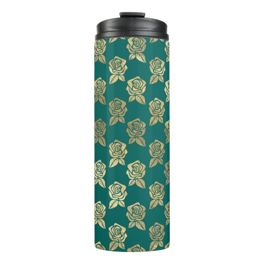 Aquamarine und Gold-Rose Thermosbecher (Vorderseite)