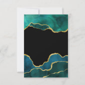 Aquamarine und Gold Strata Agate Wedding RSVP Karte (Rückseite)