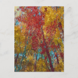 Aquamarine und Goldbäume Postkarte