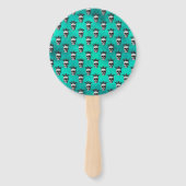 Aquamarine und goldblütige Hochzeit Fächer (Rückseite)