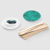 Aquamarine und goldblütige Hochzeit Fächer (Non-assembled)