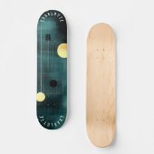 Aquamarine und goldene Abstrakte Geometrische Skat Skateboard (Vorderseite)