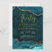 Aquamarine und goldene Agate 30. und fabelhafte Ei Einladung (Vorderseite)