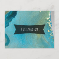 Aquamarine und goldene Alkohol Tinte ich vermisse