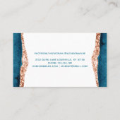 Aquamarine und goldene Aquarellkarte Terminkarte (Rückseite)