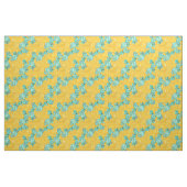 Aquamarine und goldene Blumenmuster Stoff (Fat Quarter (45,7 x 55,9 cm))
