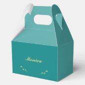 Aquamarine und goldene Bridesmaid-Gefälligkeitsbox Geschenkschachtel (Vorderseite)