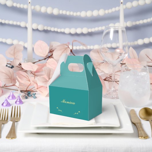 Aquamarine und goldene Bridesmaid-Gefälligkeitsbox Geschenkschachtel (Hochzeit)