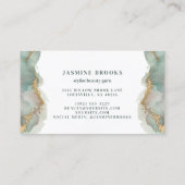 Aquamarine und goldene Farbe Visitenkarte (Rückseite)