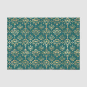 Aquamarine und goldene Fohlen Vintag Seidenpapier