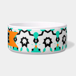 Aquamarine und goldene geometrische Sterne Napf