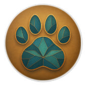 Aquamarine und goldene Glasfaserkabel für die Kera Keramikknauf (Vorderseite)