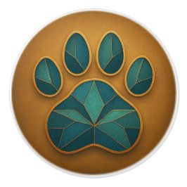 Aquamarine und goldene Glasfaserkabel für die Kera Keramikknauf