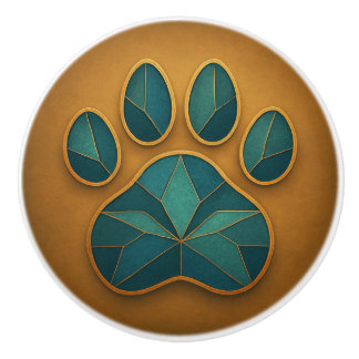 Aquamarine und goldene Glasfaserkabel für die Kera Keramikknauf