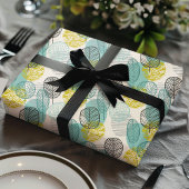 Aquamarine und goldene Herbstuntergänge Geschenkpapier