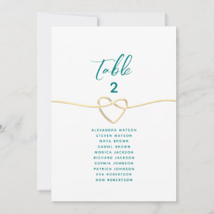 Aquamarine und goldene Hochzeitstabelle