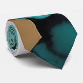 Aquamarine und goldene Honeycomb Grunge Watercolor Krawatte (Gerollt)