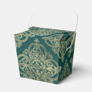 Aquamarine und goldene Ironwork-Muster Geschenkschachtel