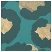 Aquamarine und goldene Leoparden Stoff (Nahaufnahme)
