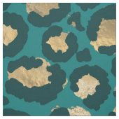 Aquamarine und goldene Leoparden Stoff (Muster)