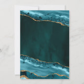 Aquamarine und goldene Marmorhochzeit Einladung (Rückseite)