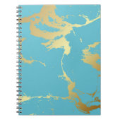 Aquamarine und goldene Marmorlackierung Abstrakte  Notizblock (Vorderseite)