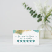 Aquamarine und goldene, moderne Kunst Flüssige Aqu Treuekarte (Stehend Vorderseite)