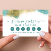 Aquamarine und goldene, moderne Kunst Flüssige Aqu Treuekarte