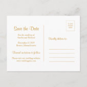 Aquamarine und goldene Paisley Save the Date Ankündigungspostkarte (Rückseite)