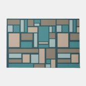 Aquamarine und goldene Rechtecke im Mittelalter Fußmatte (Vorderseite)