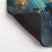 Aquamarine und goldene Spur Abstrakt Mousepad (Ecke)