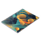 Aquamarine und goldene Spur Abstrakt Notizblock (Linke Seite)