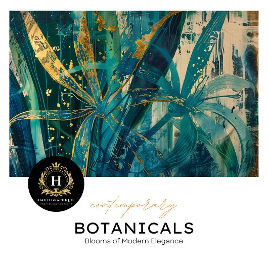 Aquamarine und goldene tropische botanische Dekoup Seidenpapier