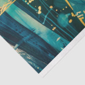 Aquamarine und goldene tropische botanische Dekoup Seidenpapier (Ausschnitt)