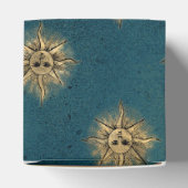 Aquamarine und goldene Vintage Sonne Geschenkschachtel (Oben)