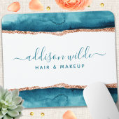 Aquamarine und goldfarbene Maus-Pad Mousepad