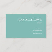 Aquamarine und goldfarbene, moderne Weiße Orchidee Visitenkarte (Rückseite)