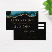 aquamarine und goldfarbene Überweisungskarte (Schreibtisch)