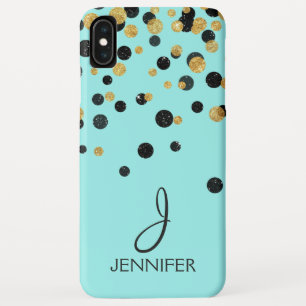 Aquamarine und GoldfolieGirly Confetti-Monogramm Case-Mate iPhone Hülle