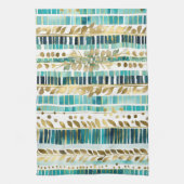 Aquamarine und goldgelbe Mischung und passende Str Geschirrtuch (Vertikal)