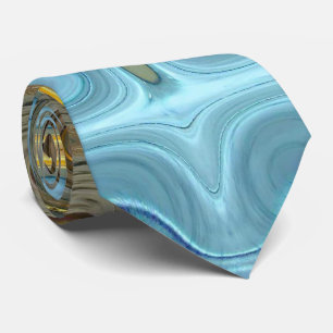 Aquamarine und Goldglasblöcke 2 Krawatte