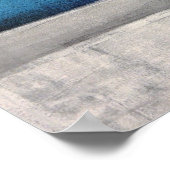 aquamarine und graue Abstrakte Kunst Poster (Ecke)