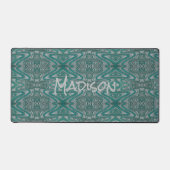 Aquamarine und graue Boho Chic Earthy Sandstone Wa Schreibtischunterlage (Vorderseite)