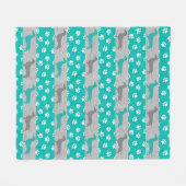 Aquamarine und graue Dackel Fleece Blanket (Vorderseite (Horizontal))
