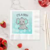 Aquamarine und graue Elephant Themed Baby Dusche Serviette (Beispiel)